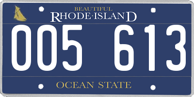 RI license plate 005613