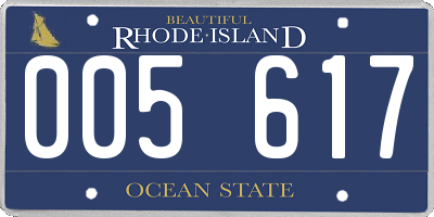 RI license plate 005617