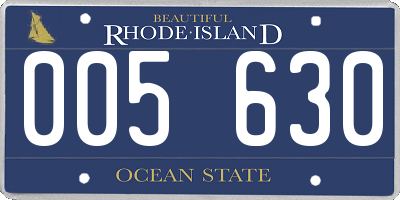 RI license plate 005630