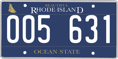 RI license plate 005631