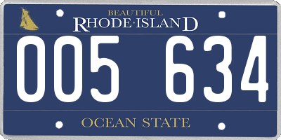 RI license plate 005634