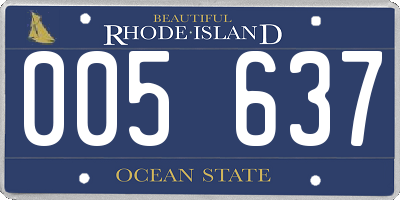 RI license plate 005637