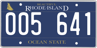 RI license plate 005641