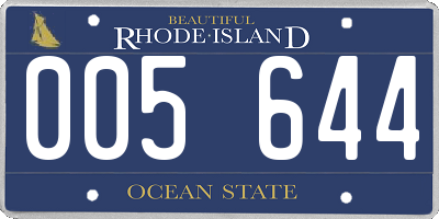 RI license plate 005644