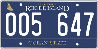 RI license plate 005647