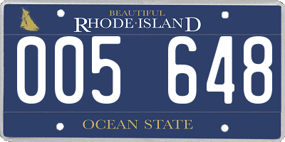 RI license plate 005648