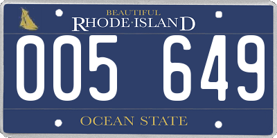 RI license plate 005649