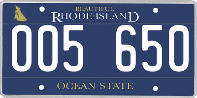 RI license plate 005650