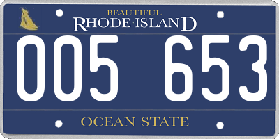 RI license plate 005653