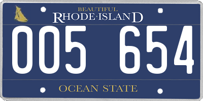 RI license plate 005654