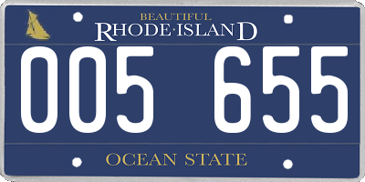 RI license plate 005655