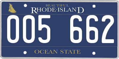 RI license plate 005662