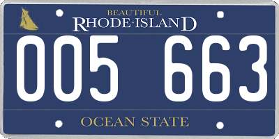 RI license plate 005663