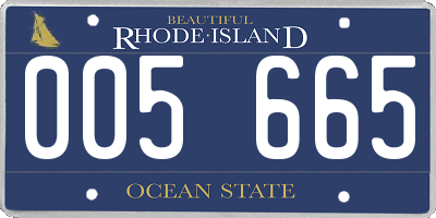 RI license plate 005665
