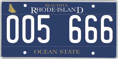 RI license plate 005666