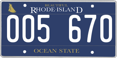 RI license plate 005670