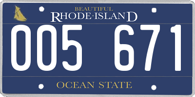 RI license plate 005671