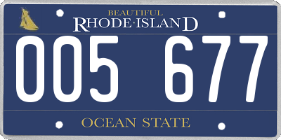 RI license plate 005677