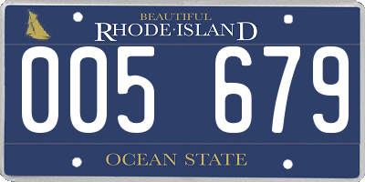 RI license plate 005679