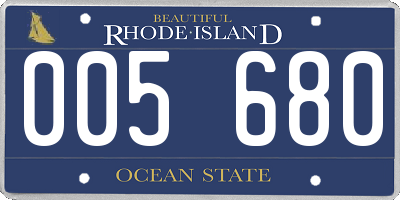 RI license plate 005680