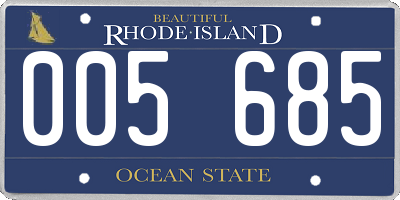 RI license plate 005685