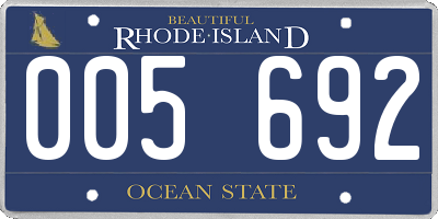 RI license plate 005692