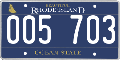 RI license plate 005703