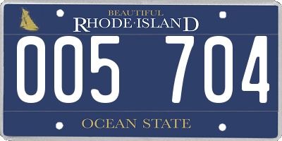 RI license plate 005704