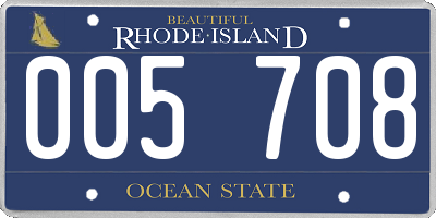 RI license plate 005708