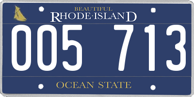 RI license plate 005713