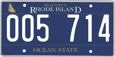 RI license plate 005714