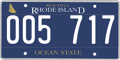 RI license plate 005717