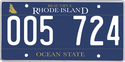 RI license plate 005724