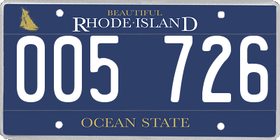 RI license plate 005726