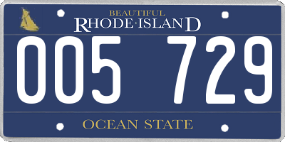 RI license plate 005729