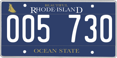 RI license plate 005730