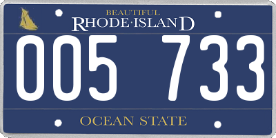 RI license plate 005733