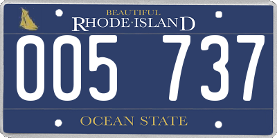 RI license plate 005737