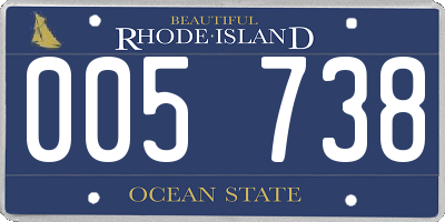 RI license plate 005738