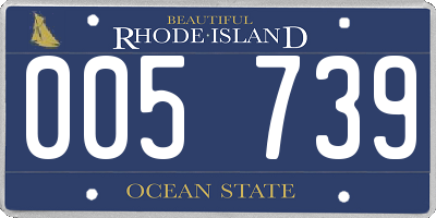 RI license plate 005739