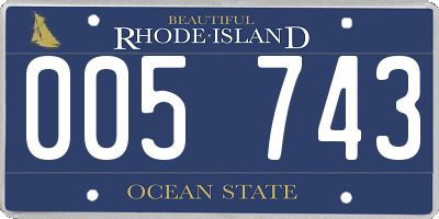 RI license plate 005743