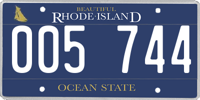 RI license plate 005744