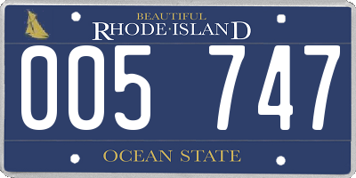 RI license plate 005747