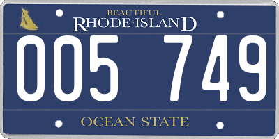 RI license plate 005749