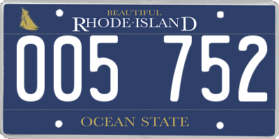 RI license plate 005752