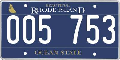 RI license plate 005753