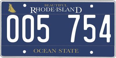 RI license plate 005754