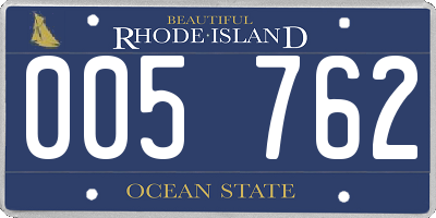 RI license plate 005762