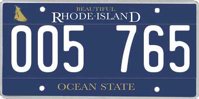 RI license plate 005765