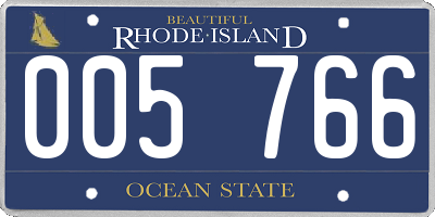 RI license plate 005766